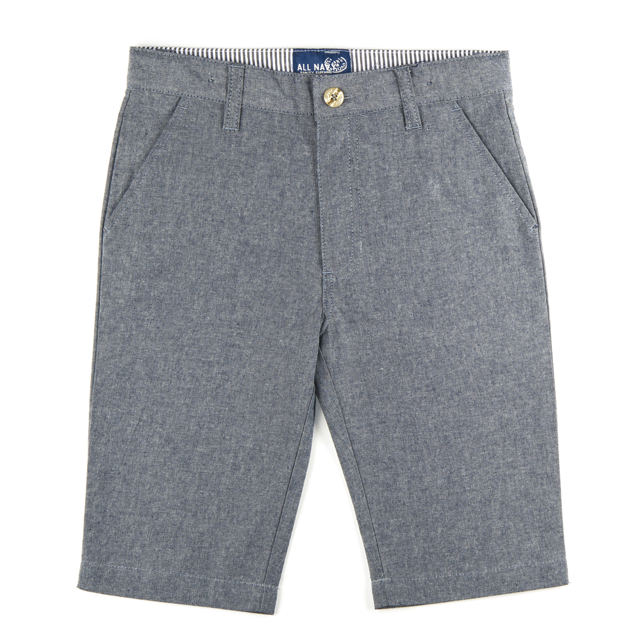 Buyless Fashion Shorts Garçon Pantalon devant Plat Coton Décontracté Coupe Droite
