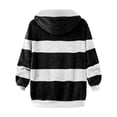 thumbnail image 5 of TIMIFIS Womens Winter Fuzzy Fleece Jacket Hooded Color Block Patchwork Cardigan Coats Outerwear Fashion-BlackFall/Winter, 5 of 5