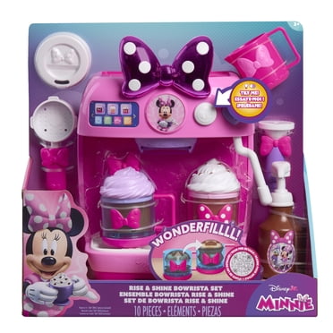 Disney Jr. Minnie Mouse Rise & Shine Bowrista Set, 25 cm Play Espresso Machine, Ages 3 and Up