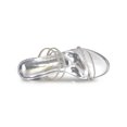 thumbnail image 4 of BLISSFUL STEP Women Rhines Block Heel Slide Sandals Silver 7, 4 of 8