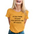 thumbnail image 1 of T-shirts Sarcastiques pour Femmes - Phrases Drôles Graphiques, Polyester Spandex, Manches Courtes, Col Rond, Parfait pour Offrir en Cadeau, 1 of 4