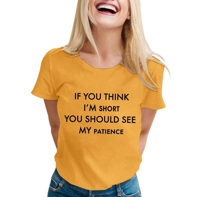 T-shirts Sarcastiques pour Femmes - Phrases Drôles Graphiques, Polyester Spandex, Manches Courtes, Col Rond, Parfait pour Offrir en Cadeau