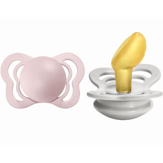 BIBS Pacifiers – Couture | Orthodontic Nipple Pacifier | BPA-Free Natural Rubber | Made in Denmark | Set of 2 Soothers (0-6 Months)