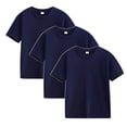 thumbnail image 1 of Tungbrin Boys Girls Short Sleeve T Shirts 3 Pack Casual Round Neck Summer Tops Children's Cotton Solid Comfy Clothes, 1 of 6