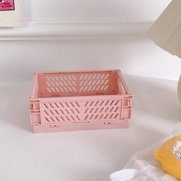 Petit Panier pour Papeterie, Mini Panier de Rangement en Plastique Petit Panier d'Organisation Mini Panier de Rangement Pliable Valeur Imbattable