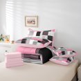 thumbnail image 4 of Erosebridal Geometric Stripe Bedding Sets Twin Size,Rectangle Lines Comforter Sets with Sheets,Patchwork Decor,Reversible,7pcs, 4 of 5