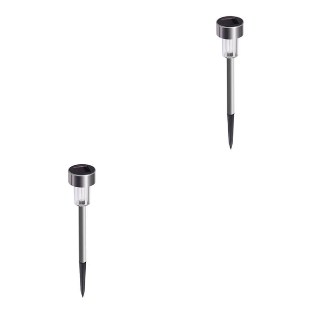 jesticaly 2Pcs Stainless Solar LED Lawn Lamp IP44 Outdoor Garden Pathway Landscape Lamp Blue 2Set