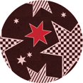 thumbnail image 1 of Ahgly Tapis Rond Lavable en Machine Intérieur Transitionnel Marron Chocolat, 6 Pieds Rond, 1 of 7