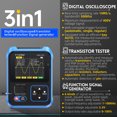 thumbnail image 2 of Riwcyla 3in1 Digital Oscilloscope Transistor Tester Function Signal Generator Meter Handheld Oscilloscope 2.4inch TFT Display 10MSs Sample Rate 500KHz Bandwidth Oscillometer, 2 of 6