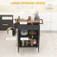 thumbnail image 4 of HOMCOM Kitchen Island on Wheels, Kitchen Cart with Solid Wood Top, Black, 4 of 10