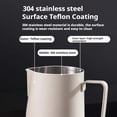 thumbnail image 4 of Hearth & Gear Milk Frother Cup Milk Frother Cup Stainless Steel Milk Frother Cup Large Metal Milk Frother Cup Steaming Pitcher For Coffee Milk Large Glass Food Storage Containers And Mug Set Large, 4 of 6