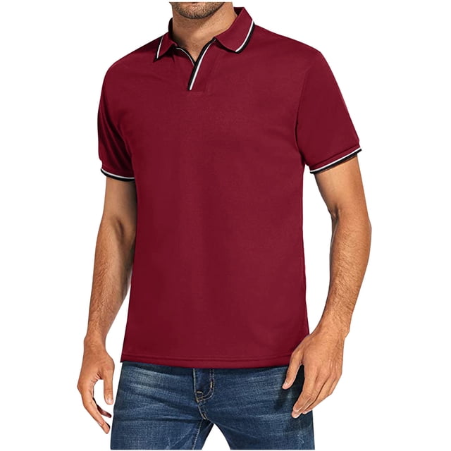 XZNGL Chemises à Manches Courtes pour Hommes Mode Hommes Décontracté Ajusté Col Rabattu Couleur Unie T-Shirt à Manches Courtes Hauts Blouse Hommes Chemises à Manches Courtes Chemises pour Hommes à Manches Courtes Décontracté