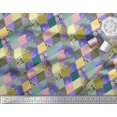 thumbnail image 3 of Soimoi Rayon Fabric Leopard & Argyle Patchwork Print Sewing Fabric Yard 56 Inch Wide, 3 of 3