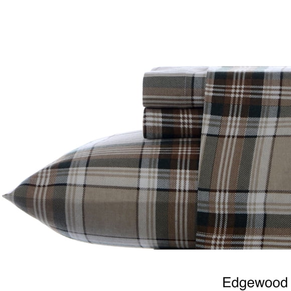 Eddie Bauer - Flannel Collection - 100% Premium Cotton Bedding Sheet Set, Pre-Shrunk & Brushed For Extra Softness, Comfort, and Cozy Feel, Full, Edgewood Plaid