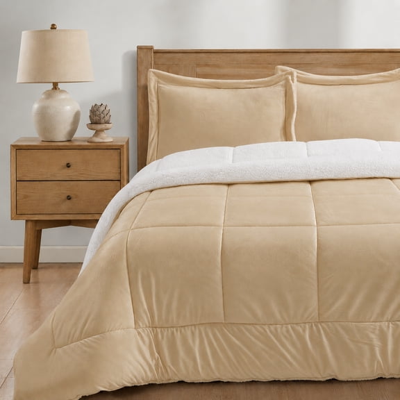 Ensemble de couette réversible Swift Home en peluche faux visonet sherpa, d'une douceur luxueuse