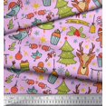 thumbnail image 3 of Soimoi Moss Georgette Fabric Gift Box,Snowman & Tree Christmas Print Sewing Fabric Yard 42 Inch Wide, 3 of 3