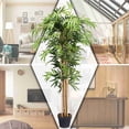 thumbnail image 4 of Costway 5' Artificial Bamboo Silk Tree Green Indoor-Outdoor Home Decor Planter, 4 of 10