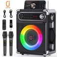 thumbnail image 1 of JYX Karaoke Machine, Bluetooth Speaker with 2 Microphones, Speaker with FM Radio, Singing Machine, 1 of 11