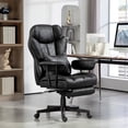 thumbnail image 2 of HOMCOM Grande Chaise de Bureau pour Personnes de Grande Taille avec Repose-Pieds, Chaise de Bureau à Dossier Haut, Noir, 2 of 10