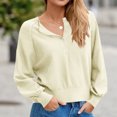 thumbnail image 3 of Longs Chandails pour Femmes Mode pour Femmes Col Rond à Boutons Manches Longues Hauts Unis Chandail à Enfiler Chandail Tendance et Confortable Vêtements d'Hiver Chandails d'Hiver pour Femmes, 3 of 8