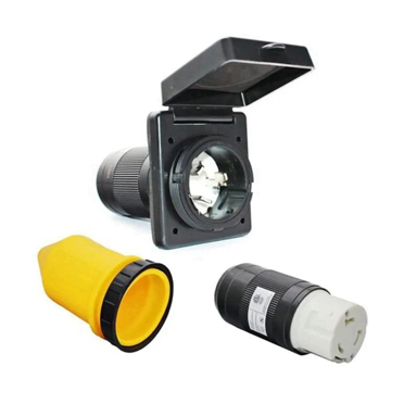 Connecteur d'Entrée de Courant AC 50 Amp 125V/250V Femelle Twist Locking Noir