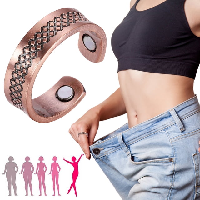 EGNMCR Pure Antique Copper Magnetic Energy Ring Creative Personalized Magnetic Open Ring Ring Bracelet
