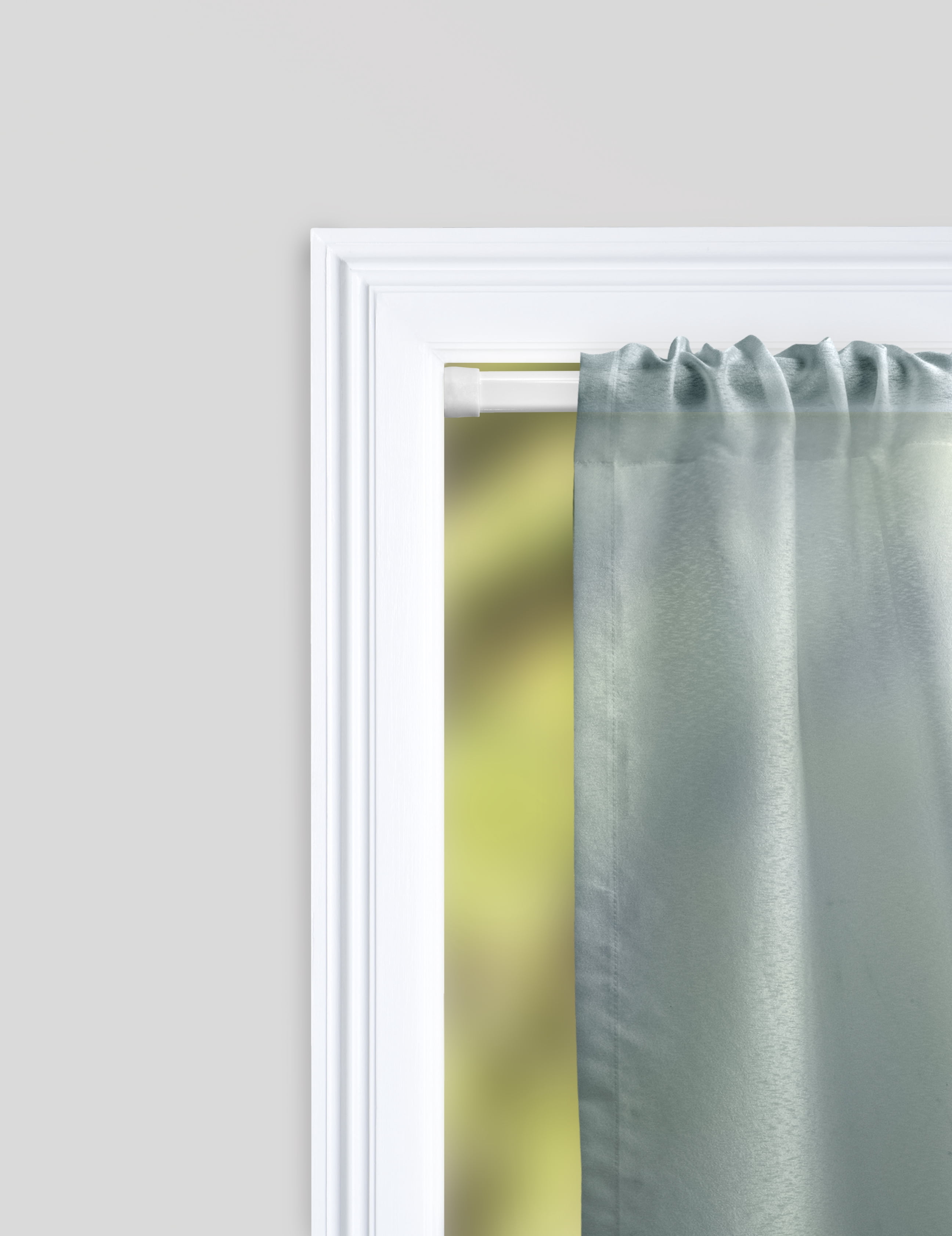 Mainstays Oval Spring Tension Window Curtain Rod, No Drilling, Adjustable, 48" - 84", White