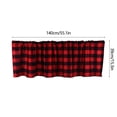 thumbnail image 3 of Blackout Curtains, Ink White Red Lattice Window Valance Cottage Layout Curtain Decoration Curtain Rod Pocket Valance for Kitchen/Living Room 15 X 55 In, 3 of 6