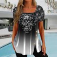 thumbnail image 2 of Birdeem Fashion Woman Causal Printing Blouse Short Sleeve T-Shirt Summer Button Tops, 2 of 11