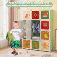 thumbnail image 2 of Costway Garde-Robe pour Enfants à 12 Cubes Commode pour Bébé Armoire de Chambre Penderie pour Vêtements avec Portes Vert, 2 of 10