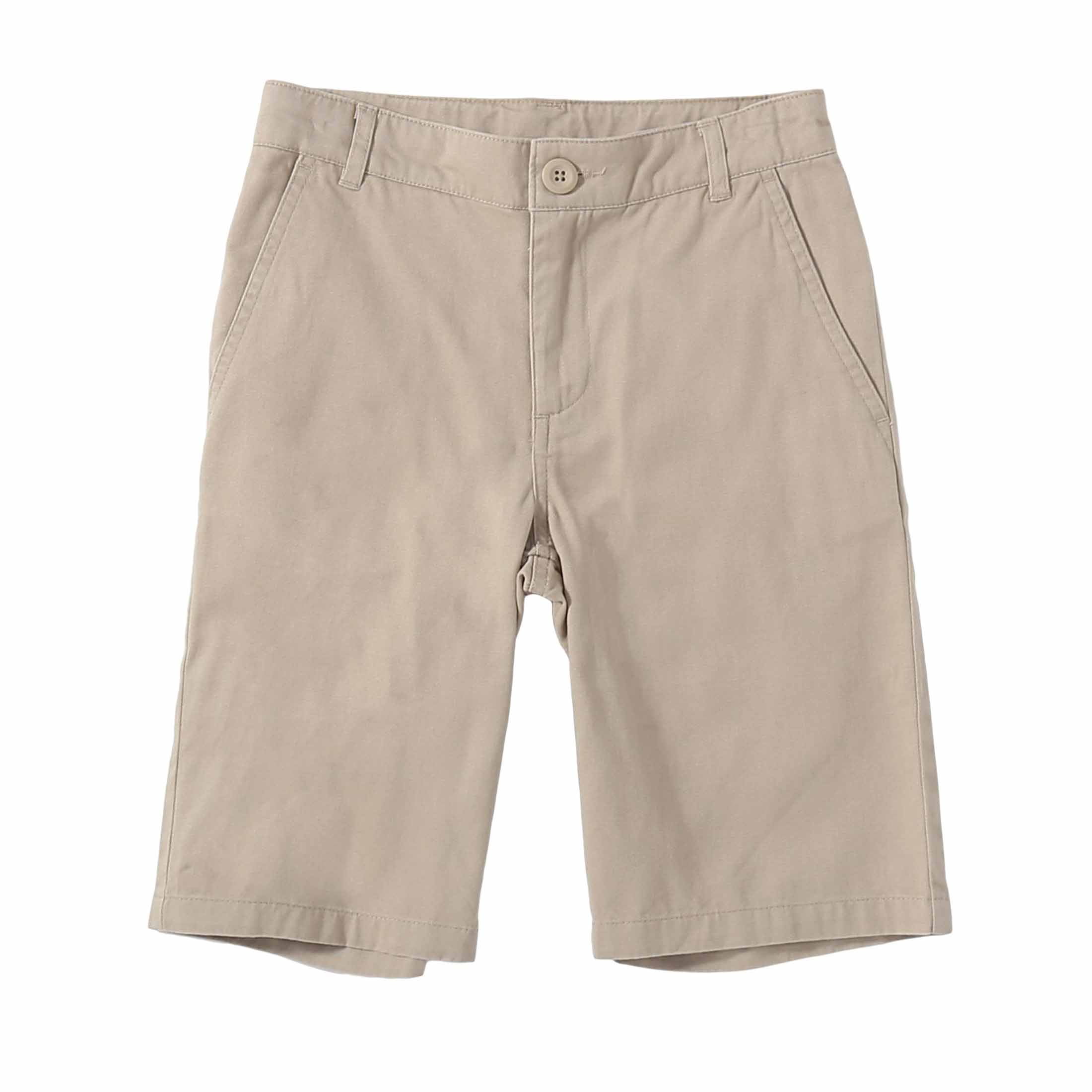 Bienzoe Bermudas à devant Plat pour Garçon, Uniformes Scolaires, Kaki, 5