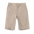 thumbnail image 1 of Bienzoe Boy's School Uniforms Flat Front Bermuda Shorts Khaki 8, 1 of 2