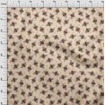 thumbnail image 4 of oneOone Cotton Flex Tan Fabric Floral & Bee Craft Projects Decor Fabric Printed By The Yard 40 Inch Wide, 4 of 5