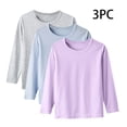 thumbnail image 1 of YUNAFFT T-Shirts Basiques à Manches Longues pour Enfants Unisexes Superposition Fine Couleur Unie Col Rond Lot de 3 Décontracté Minimaliste, 1 of 9