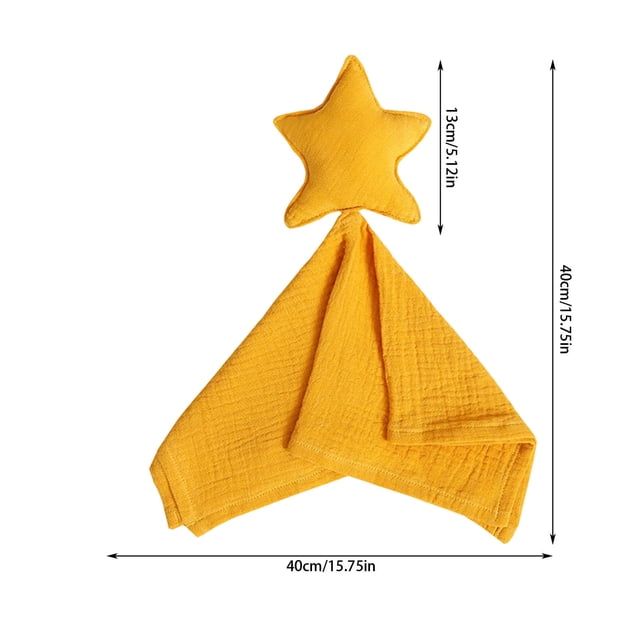 Btomtd Infant Cloth Soothing Handkerchief Infant Sleeping Doll Soothing Handkerchief, Yellow