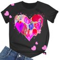 thumbnail image 5 of PMUYBHF camisole Noire pour Femmes, Mode, Imprimé Amour, Col Rond, Manches Courtes, T-Shirt Décontracté (1), 5 of 5