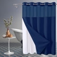 thumbnail image 3 of Shower Curtain with Magnetic Weights | Heavy Duty Polyester Fabric | Water Resistant Bathroom Curtain for Home, Apartment, Dorm, RV | 71 x 80 Inch Reversible Design with Large Grommets, 3 of 6