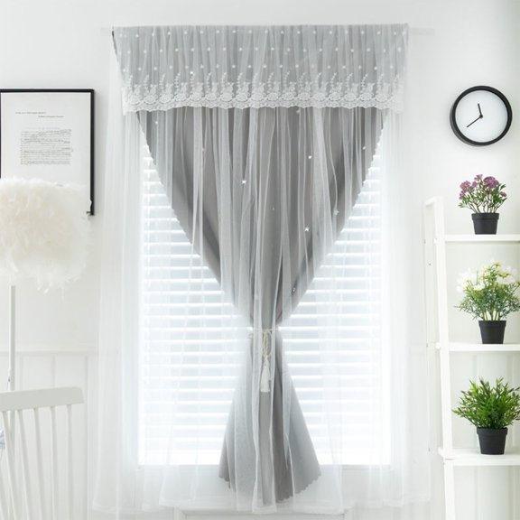 EGNMCR Home Decor, Room Decor Embroidered Sheer Curtains - Light Filtering Opaque Phantom Mesh White Window Screen For Living Room Bedroom curtain curtain