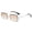 Brown, variant on Rectangular Rimless Sunglasses Tinted Lens Clear Vintage Frameless Glasses - Blue