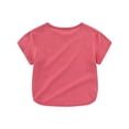 thumbnail image 4 of Cethrio T-Shirts à Manches Courtes pour Filles, Col Rond en Coton, Été, Rouge Melon D\'eau, Taille 4-5 T, 4 of 7