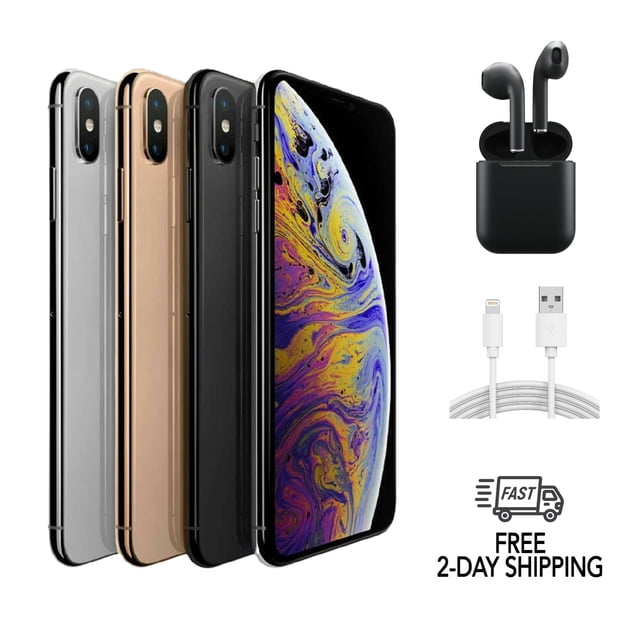 Refurbished Apple iPhone XS A1920 (Fully Unlocked) 256GB Space Gray Bundle with Bluetooth Earbuds