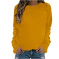 thumbnail image 1 of CEHVOM Mode Femmes Décontracté Manches Longues Col Rond Uni Chandail pour Dames Hauts Blouse Liquidation, 1 of 4