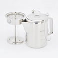 thumbnail image 3 of Percolateur Cafetière en Acier Inoxydable 9 Tasses Bouilloire à Infusion Rapide pour Camping en Plein Air, 3 of 9