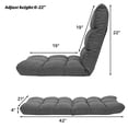 thumbnail image 2 of Costway Chaise de Sol Réglable à 14 Positions, Chaise Longue de Jeu Paresseuse Pliable, Gris, 2 of 10