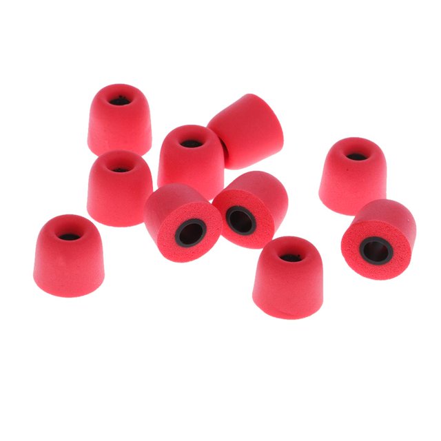 5 Pairs Ear Buds Memory Foam Tips Earplug 4.5mm For Earphone Red