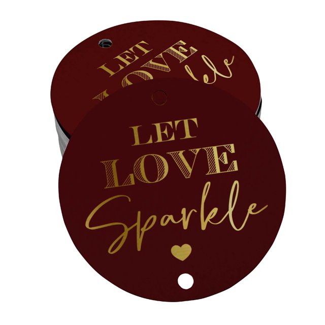 Inkdotpot Real Gold Foil Let Love Sparkle Wedding Tags Favor Hang Paper Tags 50 Pieces
