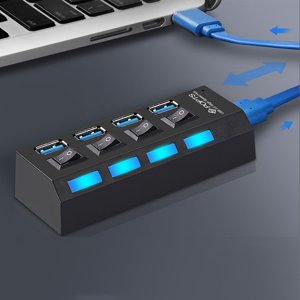 USB HUB 3.0 4 Port Multi-Expander Multi multi USB Splitter Hub Utilisez l'adaptateur d'alimentation Accessoires informatiques