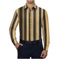 thumbnail image 1 of RXIRUCGD Chemise à Manches Longues Ajustée à Rayures Imprimées pour Homme, Multicolore, Taille : 6TG, 1 of 5