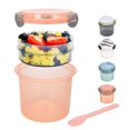 thumbnail image 2 of Clearance! Goohae Oatmeal Cups, Oatmeal Cups Plastic, Portable Reusable Parfait Cups with Lids Yogurt Cup with Topping Cereal Or Oatmeal Container Leak Proof Breakfast on The Cups 20Oz Orange, 2 of 9