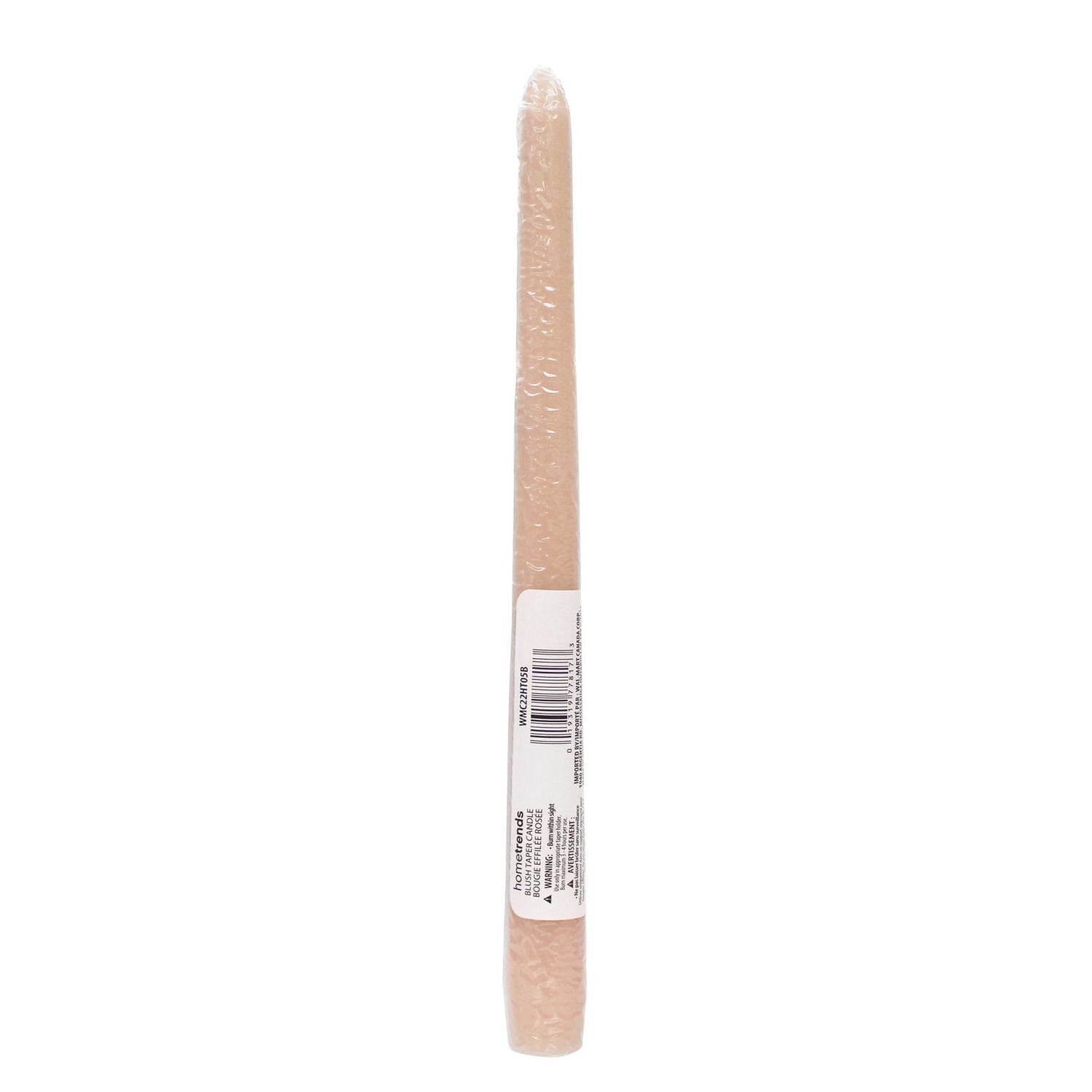 Hometrends 10" Blush Unscented Taper Candle